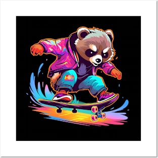 bear skater Posters and Art